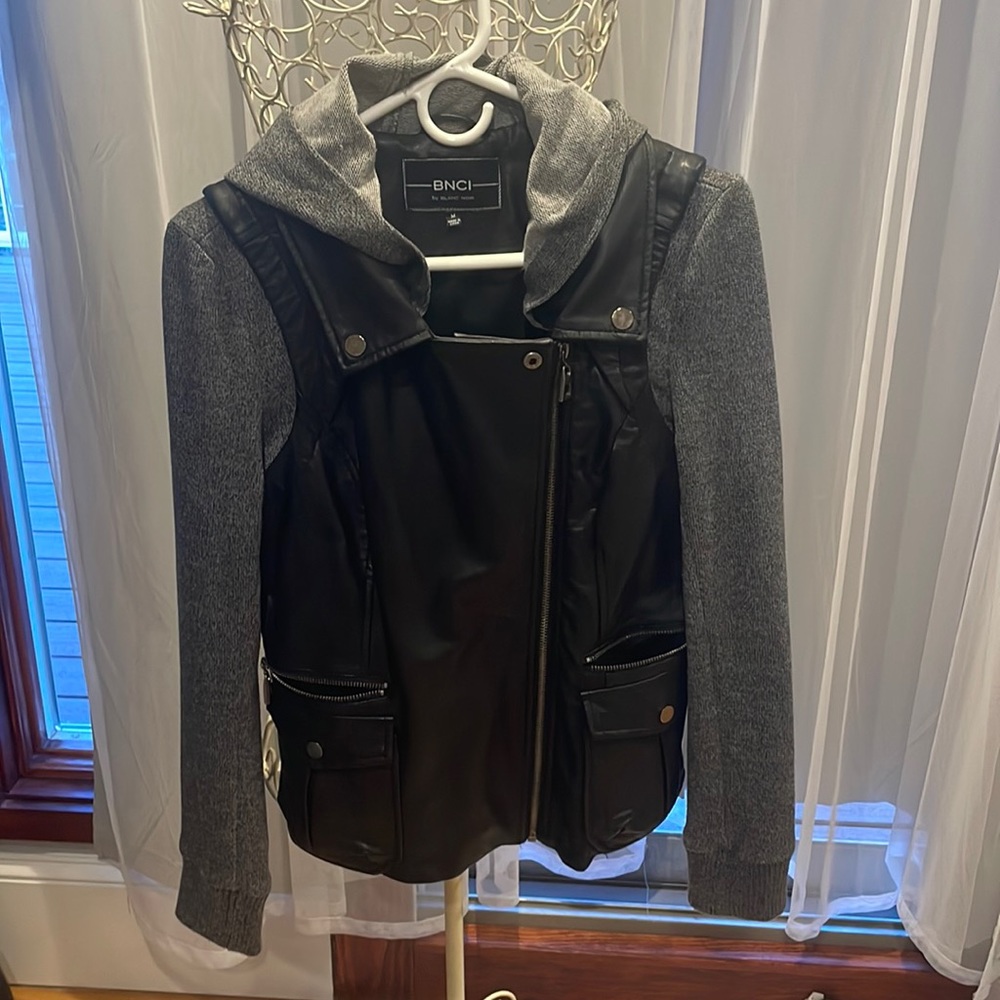 BNCI Faux Leather Moto Bomber